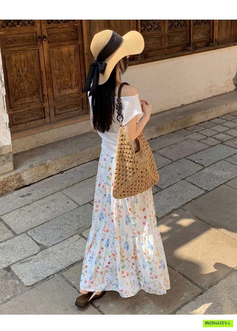 CHÂN VÁY HOA DÁNG DÀI