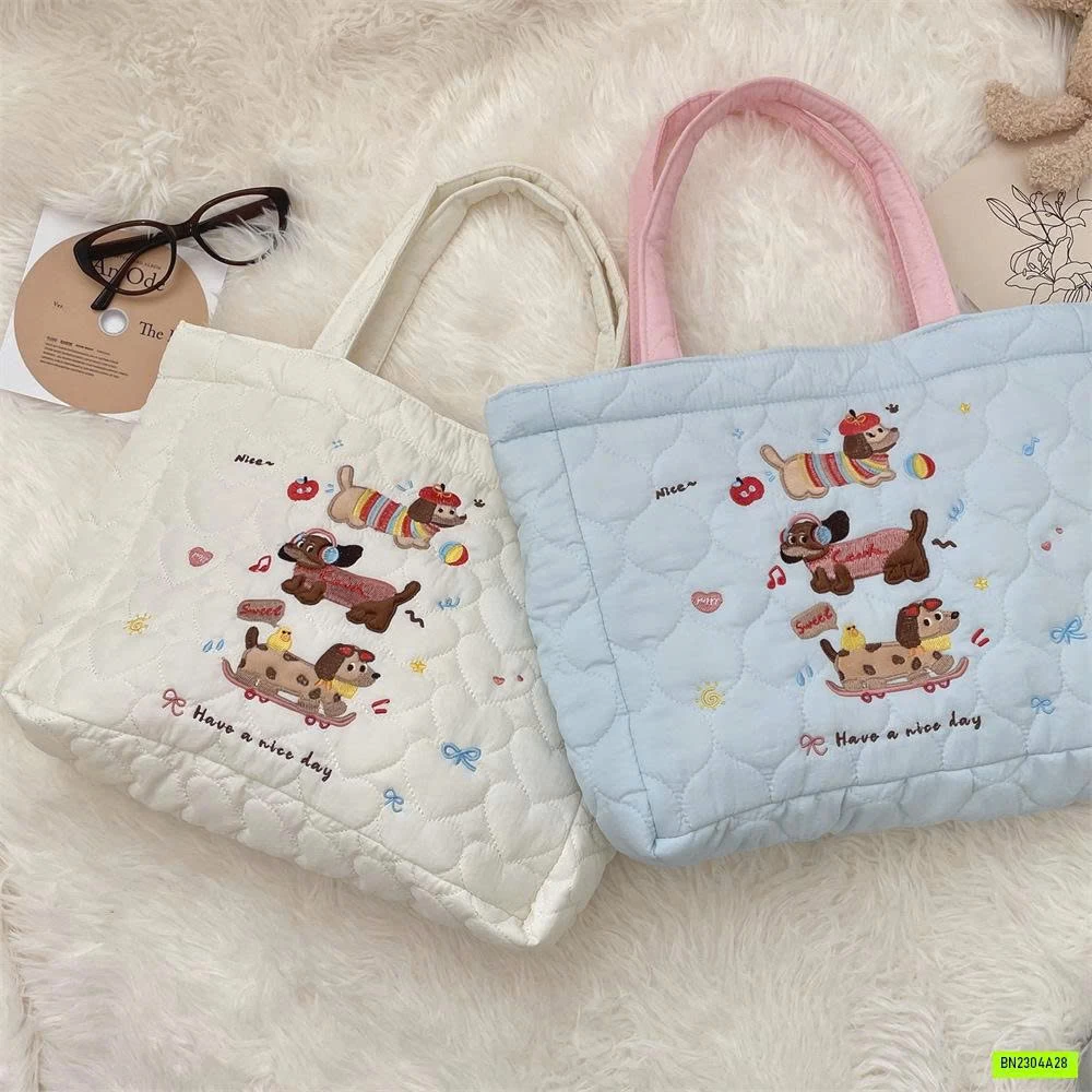 TÚI TRẦN BÔNG THÊU CÚN