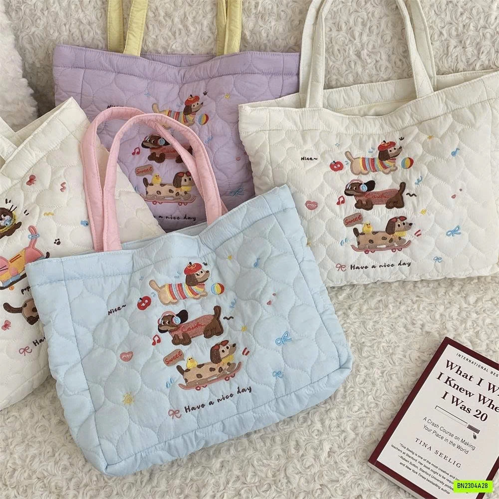 TÚI TRẦN BÔNG THÊU CÚN