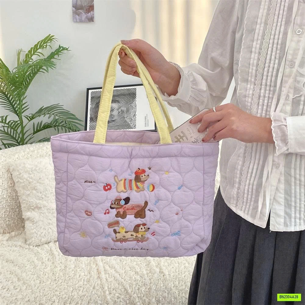 TÚI TRẦN BÔNG THÊU CÚN