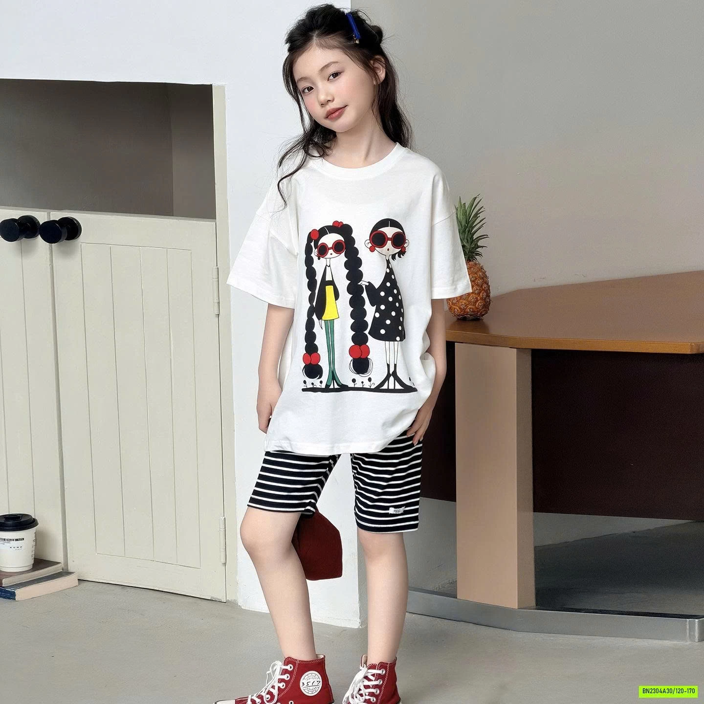 SÉT ÁO CÔ GÁI MIX LEGGING KẺ SZ ĐẠI