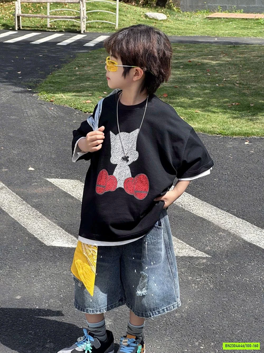 ÁO THUN POPEYE MIX SHORT RÁCH GỐI AFTE