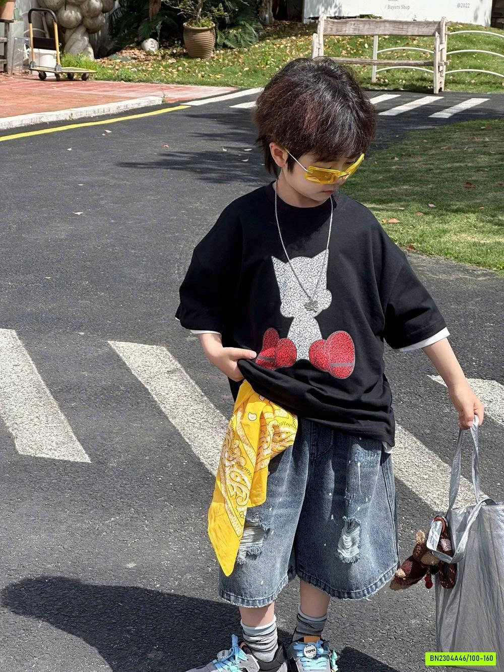 ÁO THUN POPEYE MIX SHORT RÁCH GỐI AFTE