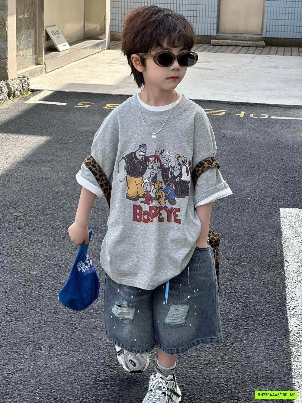 ÁO THUN POPEYE MIX SHORT RÁCH GỐI AFTE