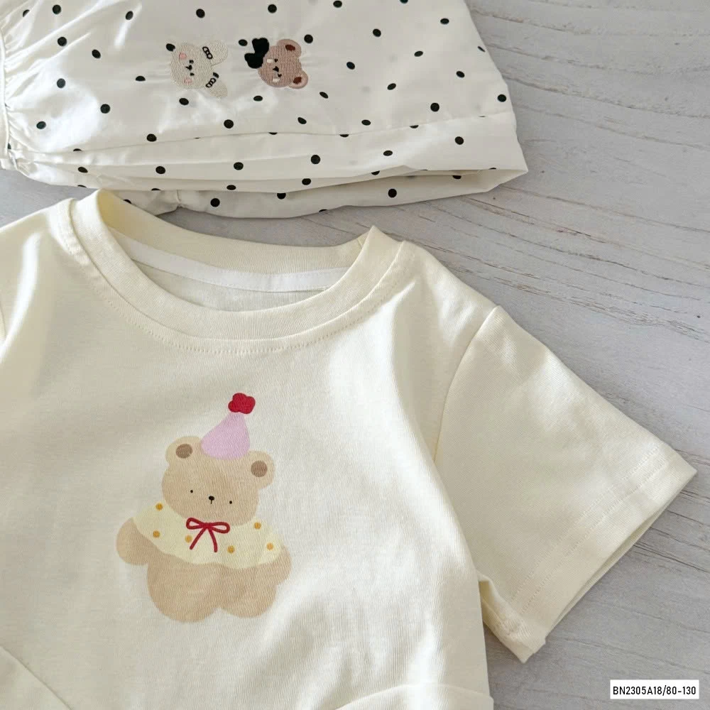 SÉT ÁO GẤU MIX QUẦN BOOM CHẤM BI