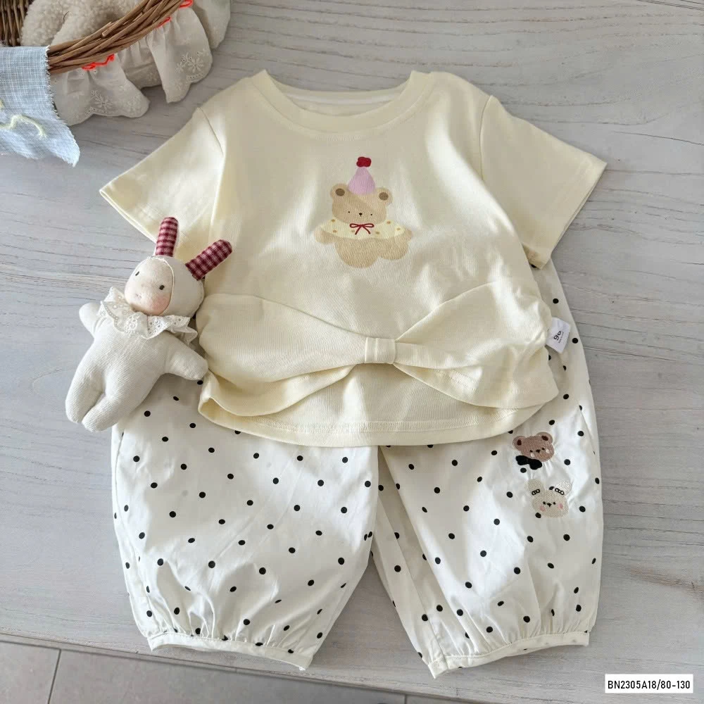 SÉT ÁO GẤU MIX QUẦN BOOM CHẤM BI