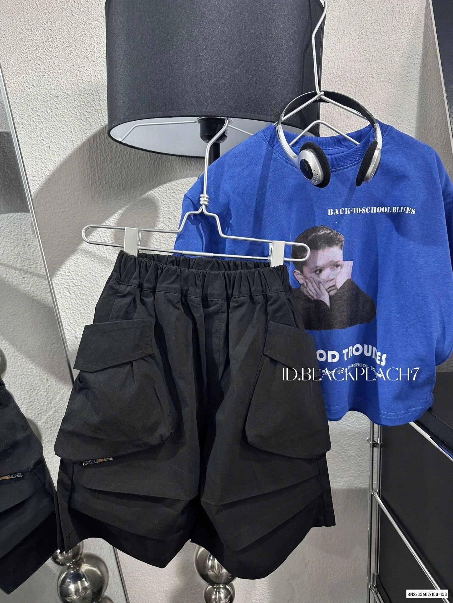 ÁO XANH MIX SHORT ĐEN TÚI HỘP