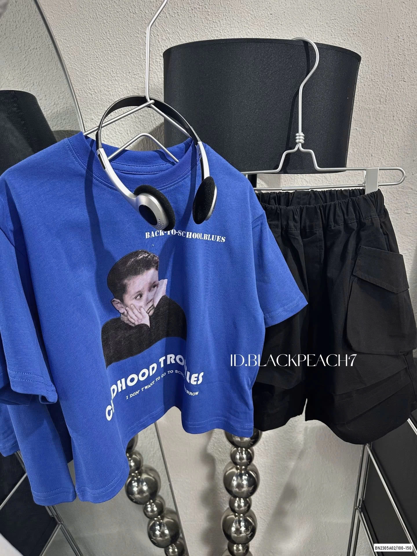 ÁO XANH MIX SHORT ĐEN TÚI HỘP