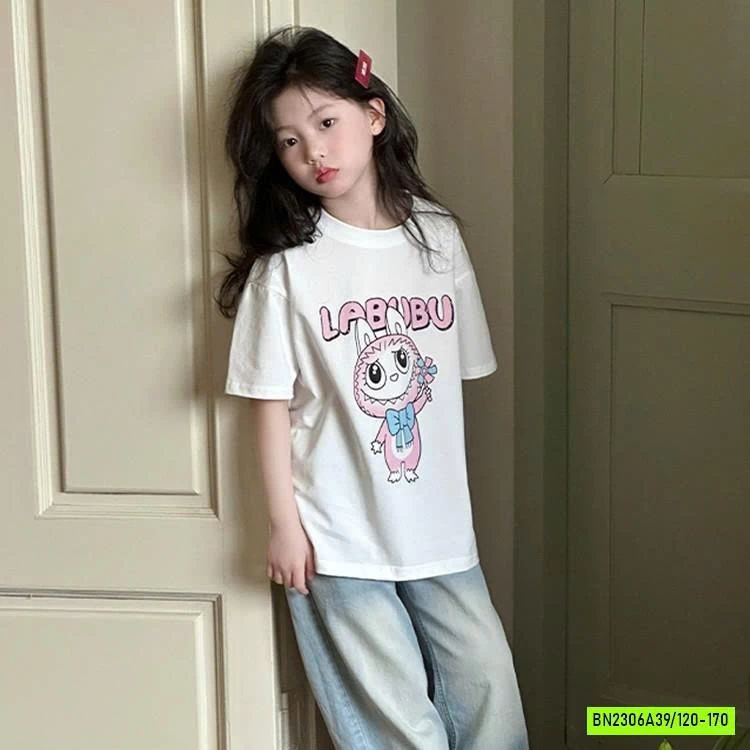 SÉT ÁO LABUBU MIX JEANS SUÔNG