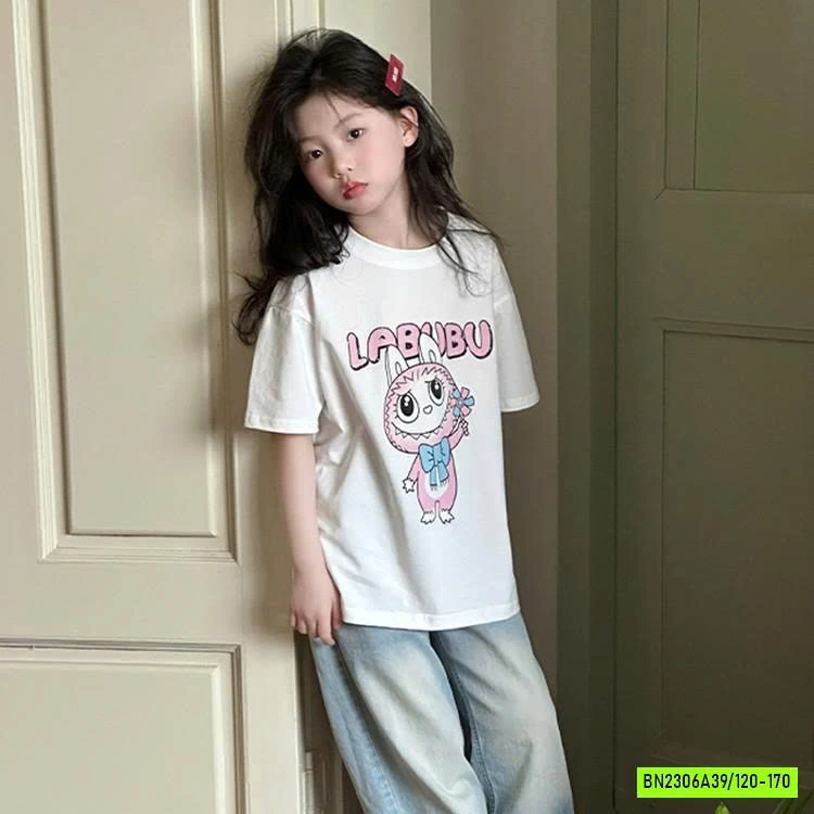 SÉT ÁO LABUBU MIX JEANS SUÔNG