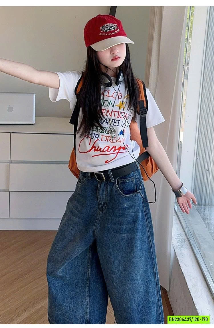 SÉT ÁO THUN CHỮ MIX JEANS LỠ