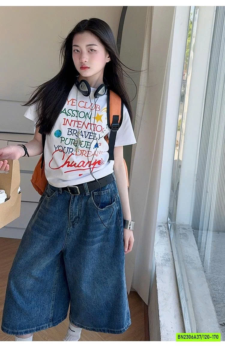 SÉT ÁO THUN CHỮ MIX JEANS LỠ