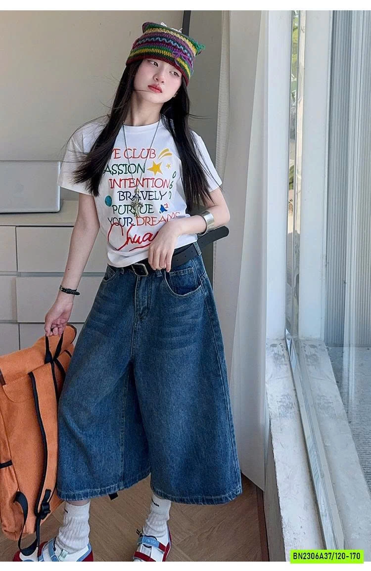 SÉT ÁO THUN CHỮ MIX JEANS LỠ