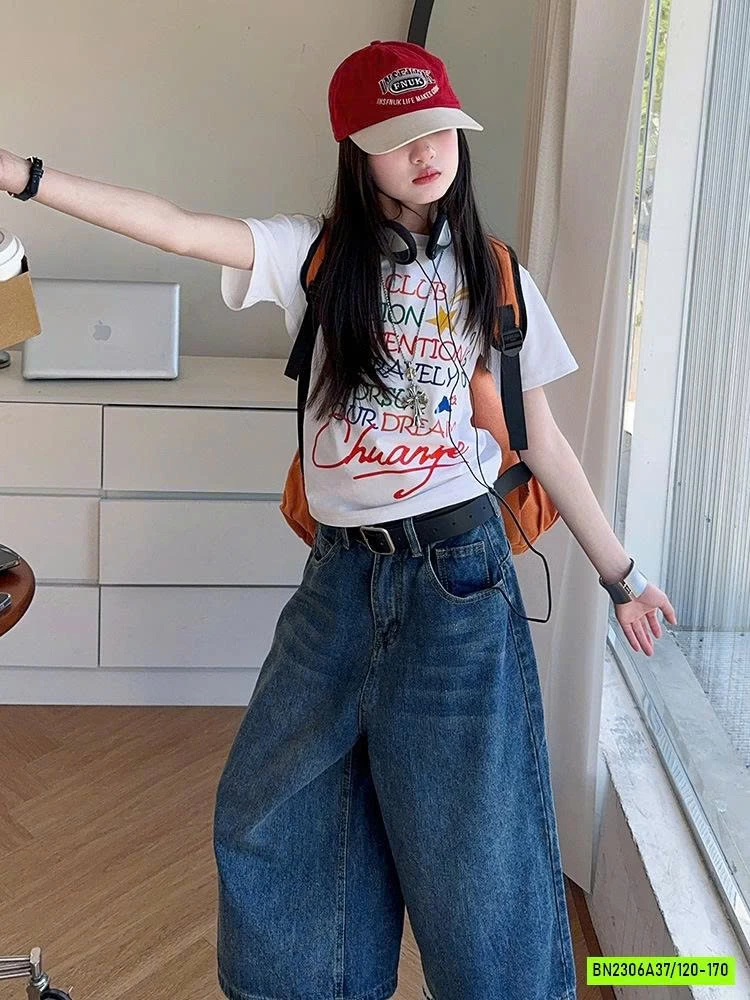 SÉT ÁO THUN CHỮ MIX JEANS LỠ