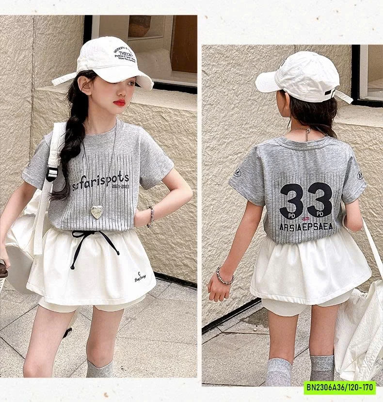 SÉT ÁO THUN SỌC MIX QUẦN VÁY