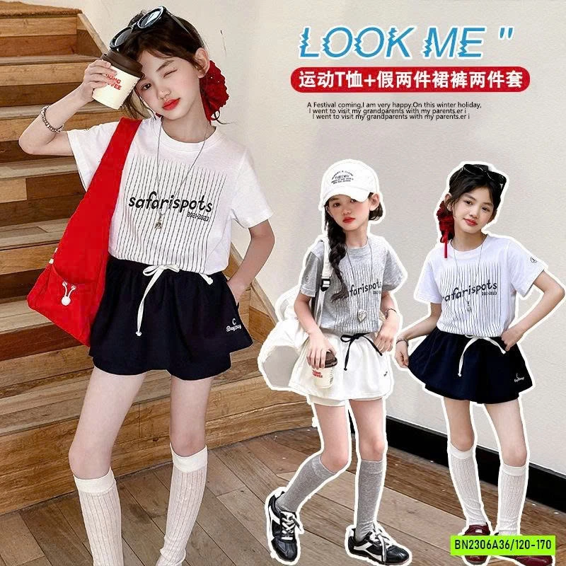 SÉT ÁO THUN SỌC MIX QUẦN VÁY