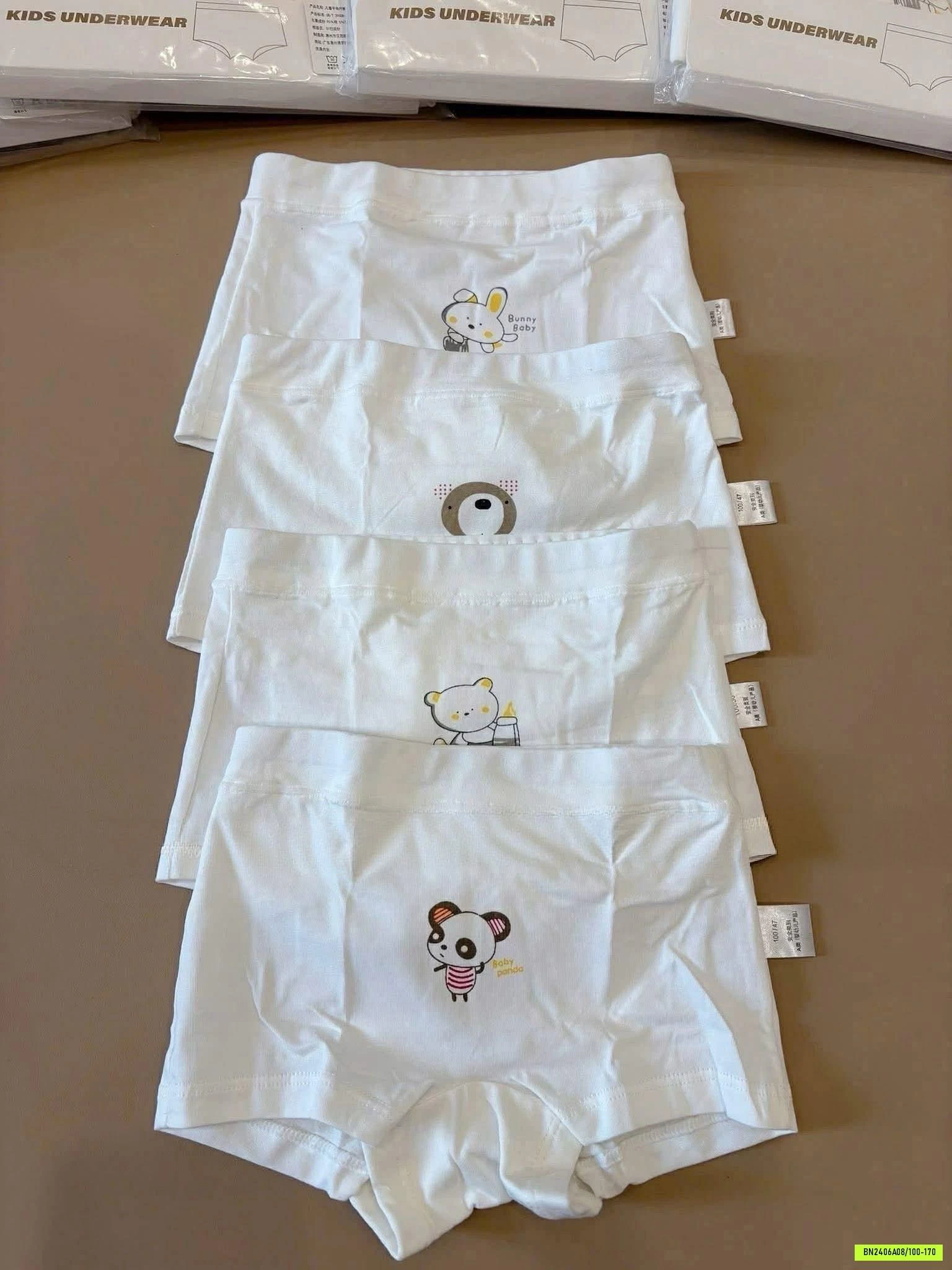 SÉT 4 CHIP ĐÙI COTTON GẤU DỄ THƯƠNG