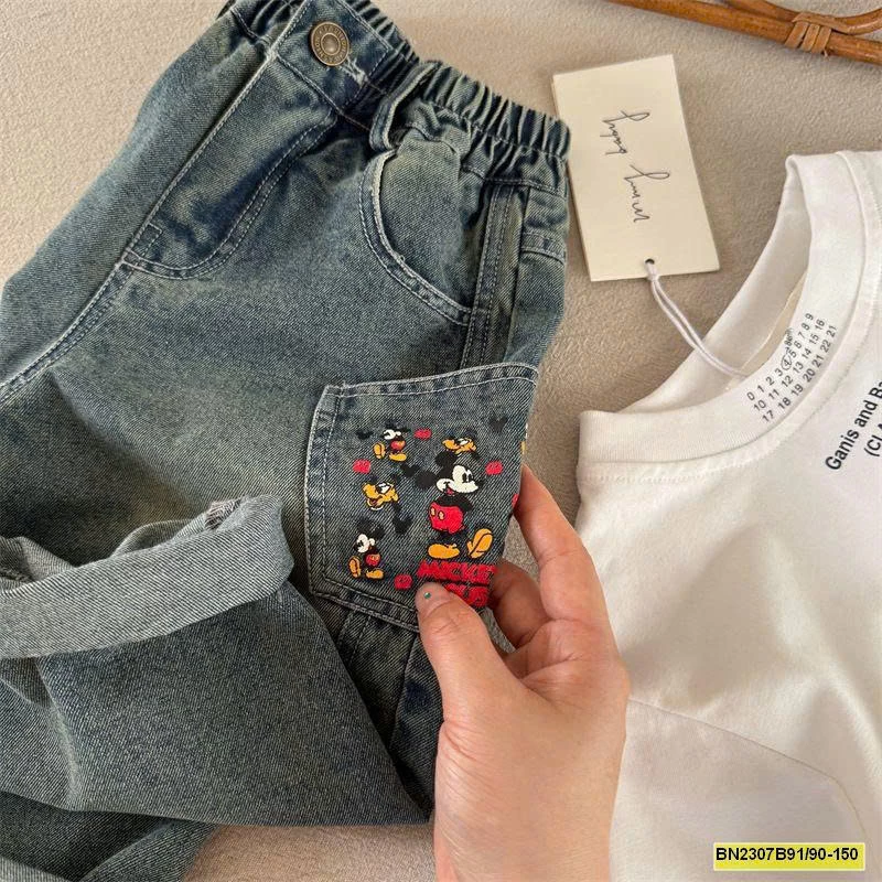 QUẦN JEAN MICKEY TÚI CHÉO  MMY