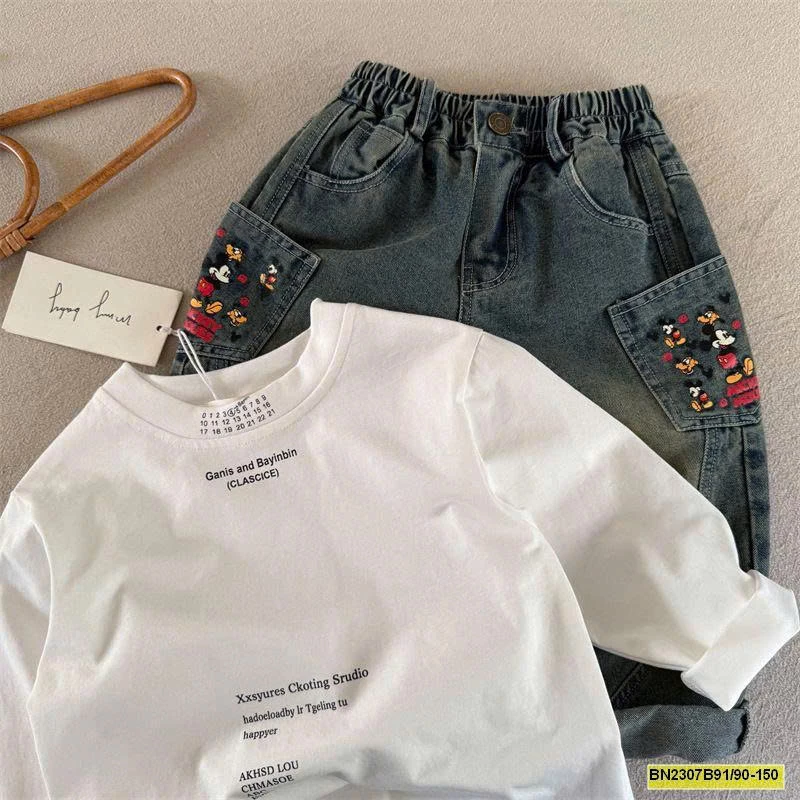 QUẦN JEAN MICKEY TÚI CHÉO  MMY