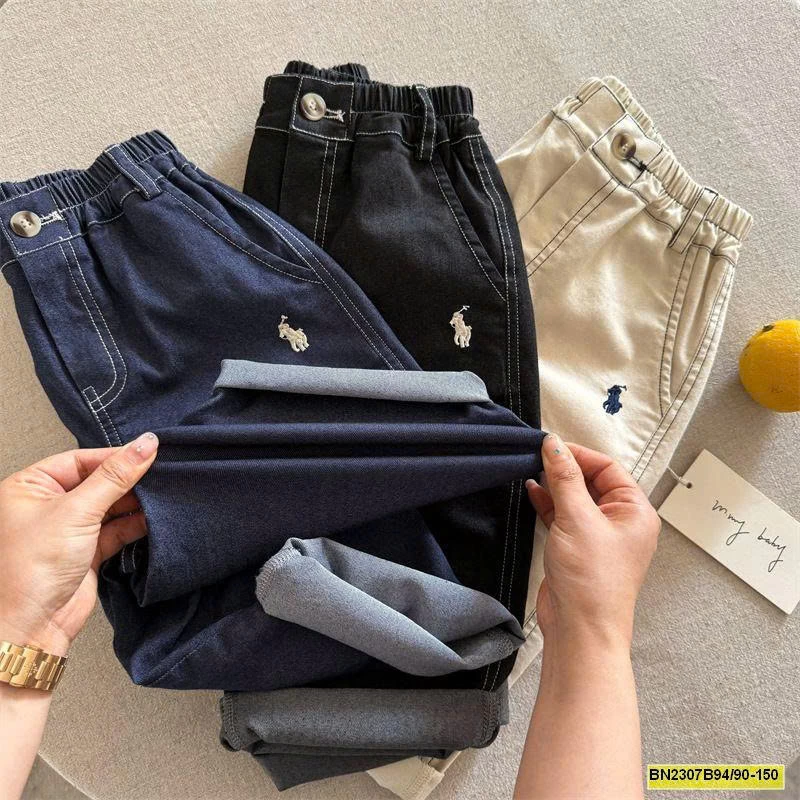 QUẦN BAGGY CHỈ NỔI LOGO NGỰA MMY