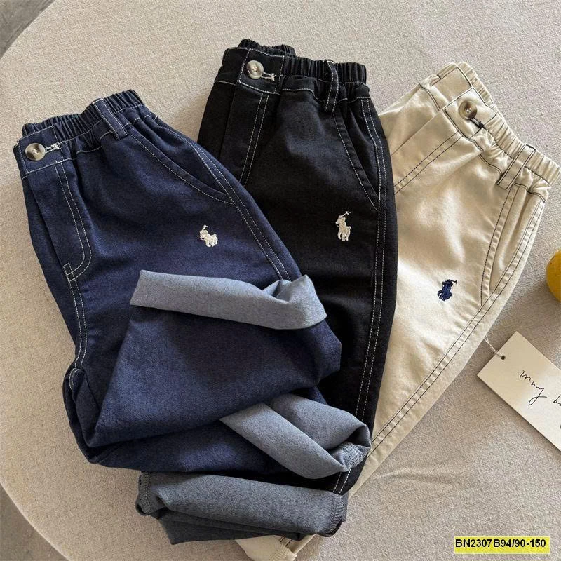 QUẦN BAGGY CHỈ NỔI LOGO NGỰA MMY