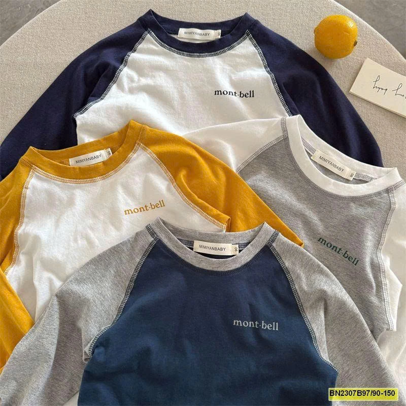 ÁO THUN DÀI TAY COTTON PHỐI MÀU  MMY