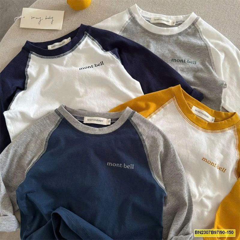 ÁO THUN DÀI TAY COTTON PHỐI MÀU  MMY