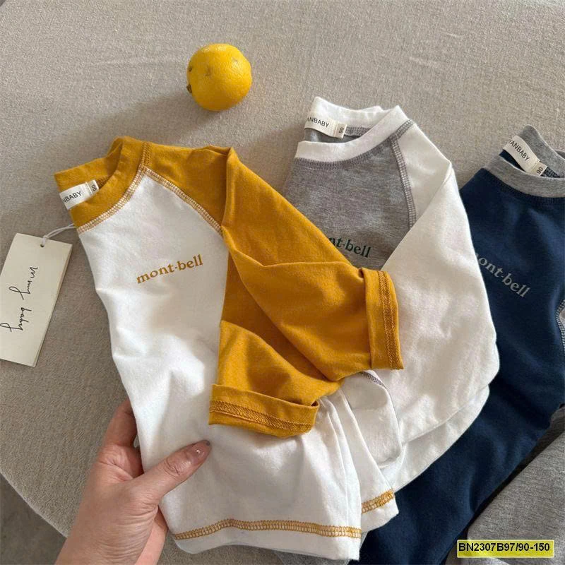 ÁO THUN DÀI TAY COTTON PHỐI MÀU  MMY