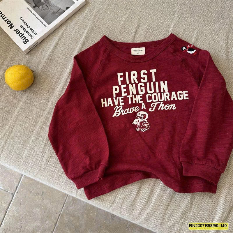 ÁO THUN DÀI TAY COTTON MỎNG IN CHỮ MMY