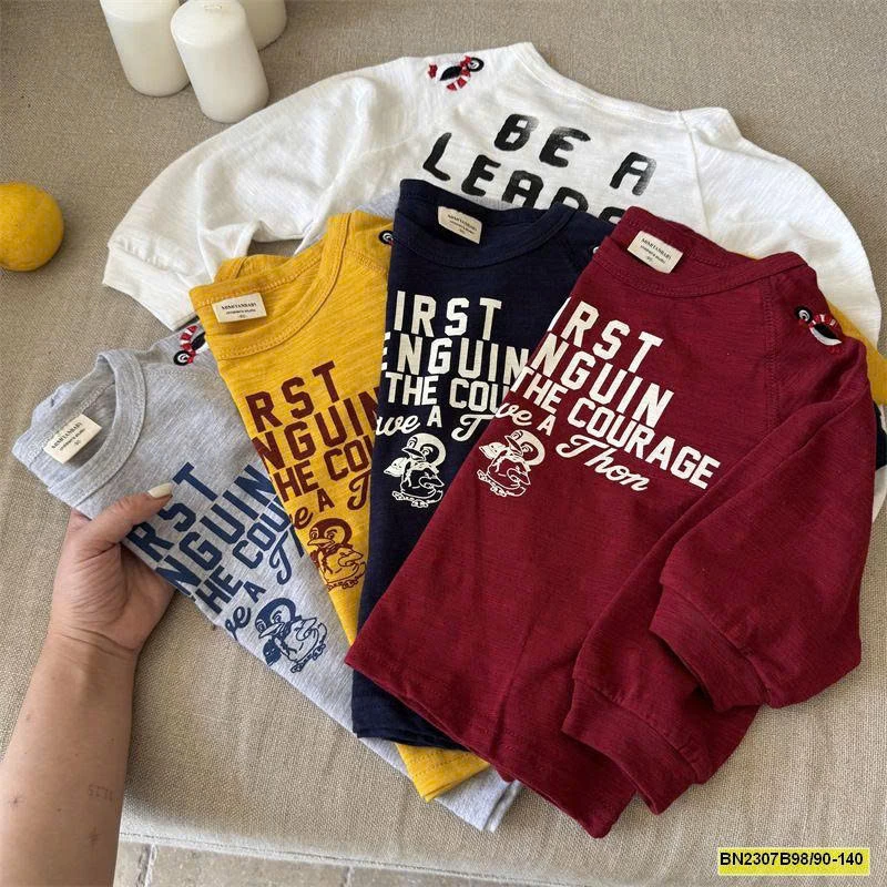 ÁO THUN DÀI TAY COTTON MỎNG IN CHỮ MMY