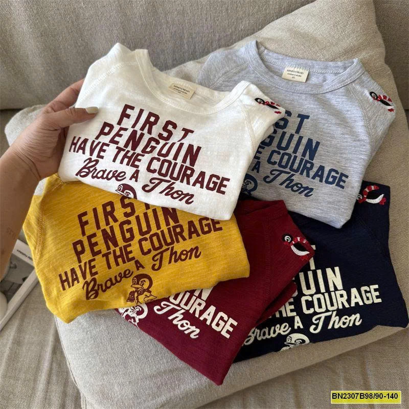 ÁO THUN DÀI TAY COTTON MỎNG IN CHỮ MMY