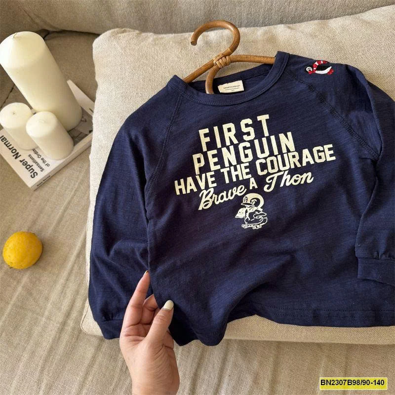 ÁO THUN DÀI TAY COTTON MỎNG IN CHỮ MMY