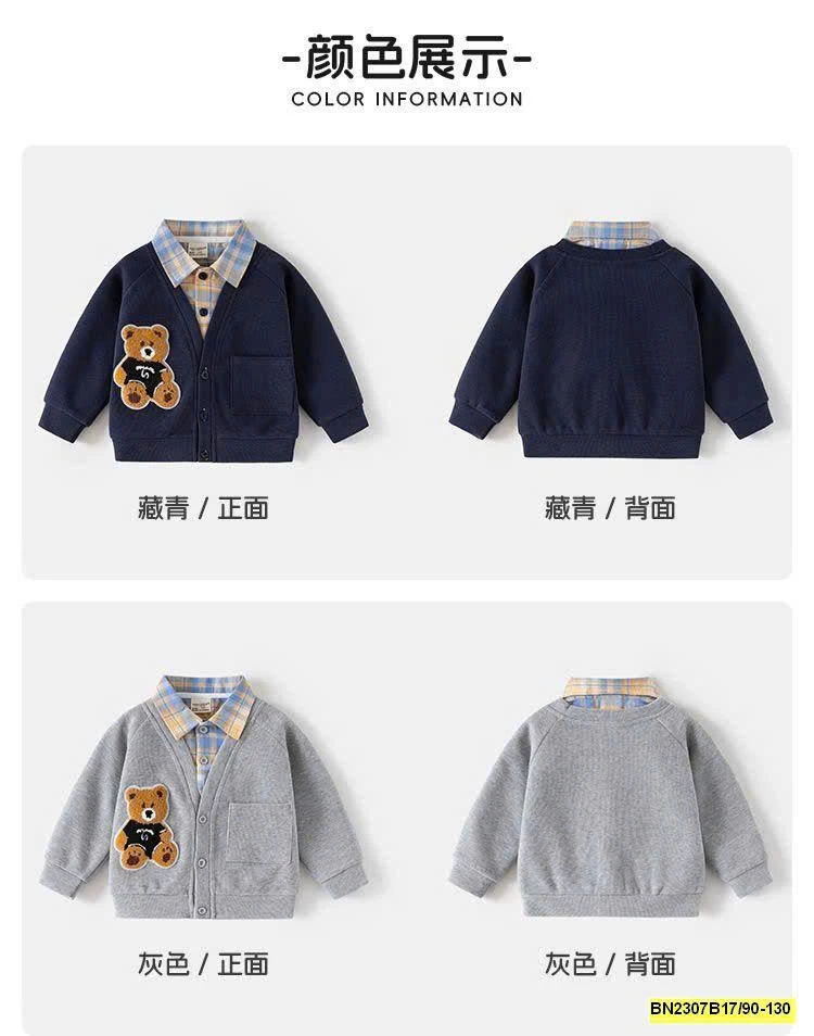 ÁO PHỐI CỔ SƠ MI WELLKIDS