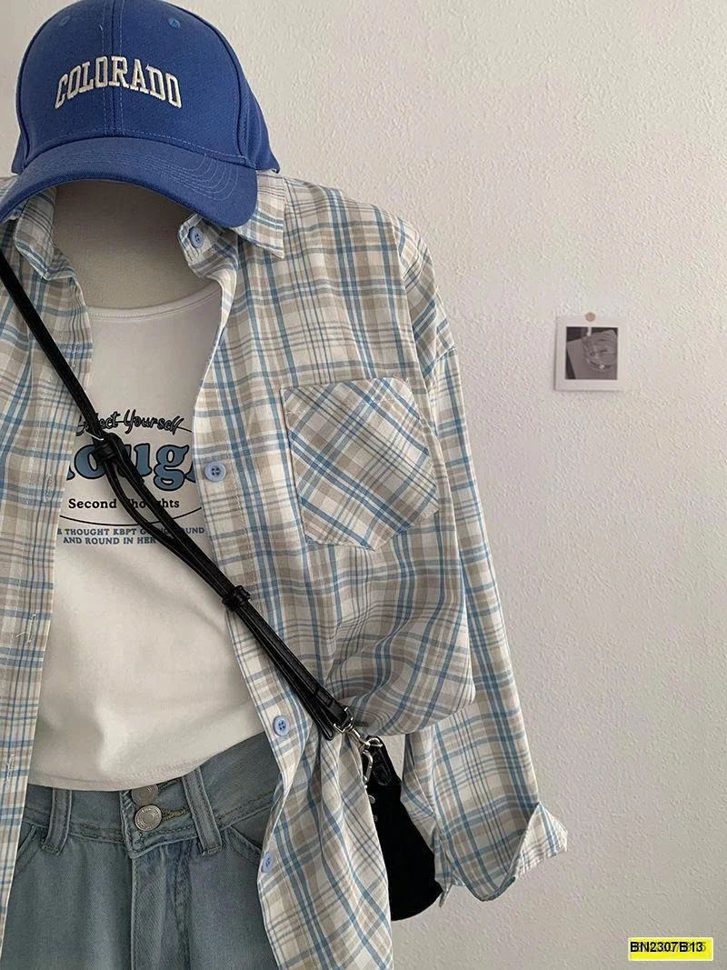 ÁO SƠ MI CARO DÁNG RỘNG