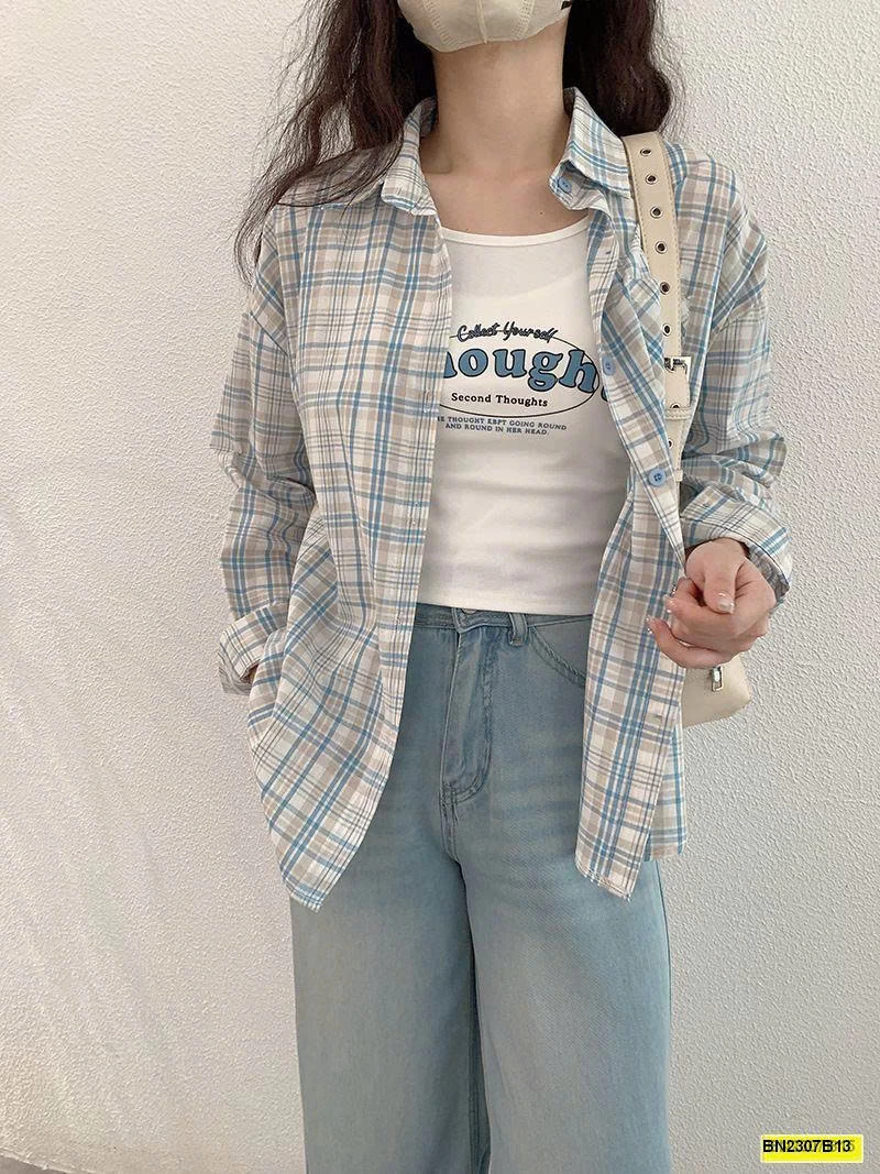 ÁO SƠ MI CARO DÁNG RỘNG