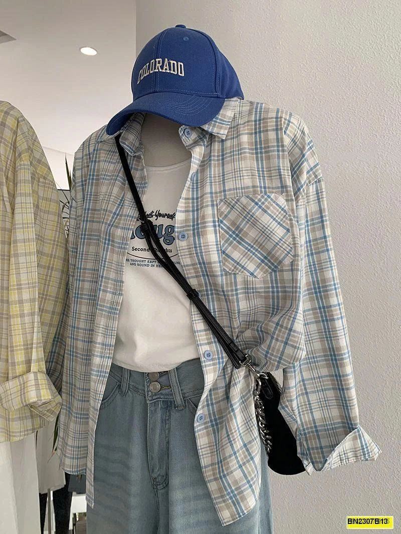 ÁO SƠ MI CARO DÁNG RỘNG