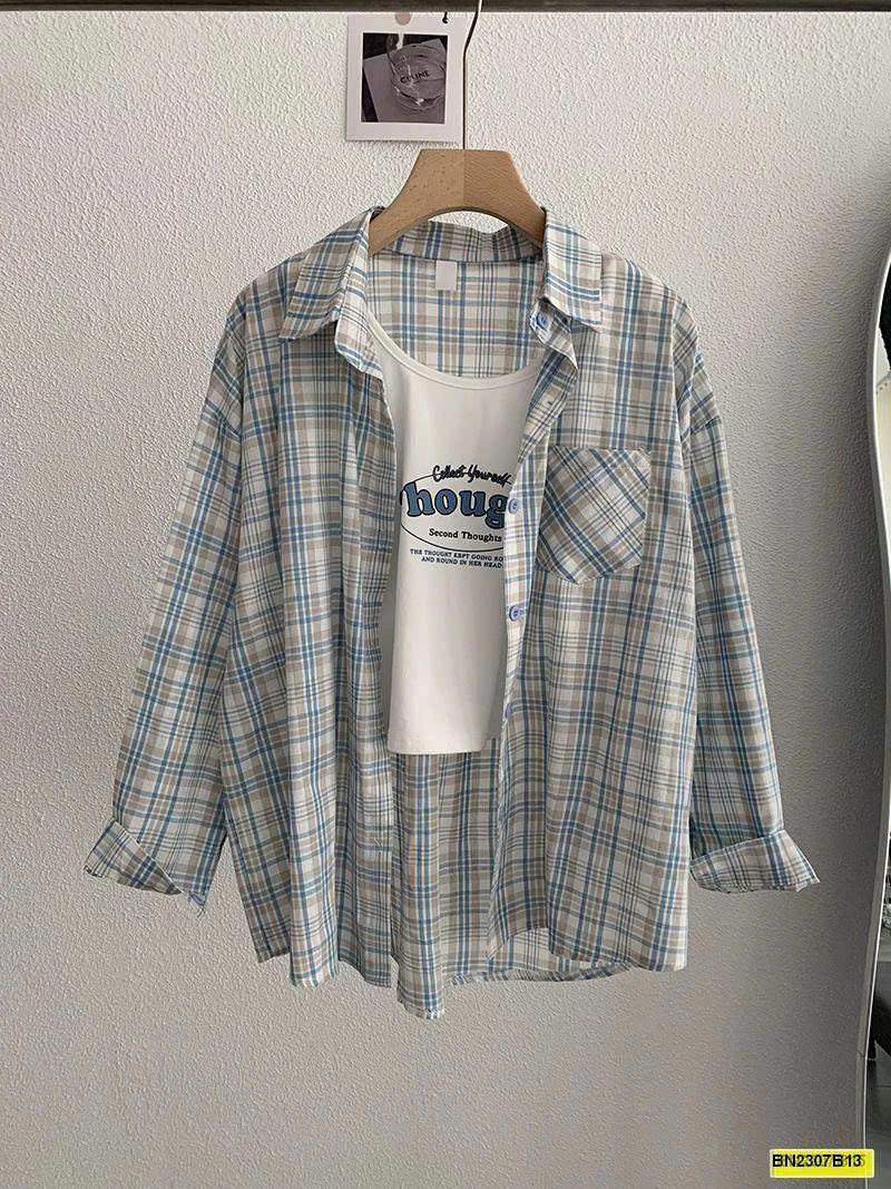 ÁO SƠ MI CARO DÁNG RỘNG