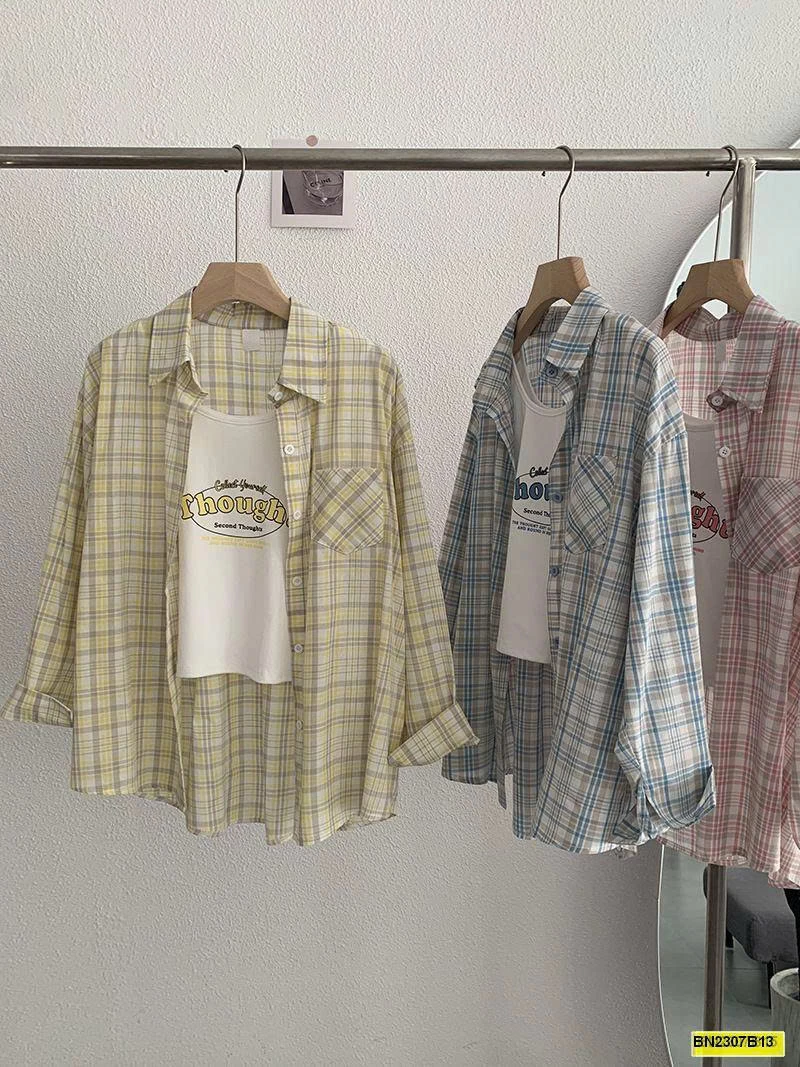 ÁO SƠ MI CARO DÁNG RỘNG