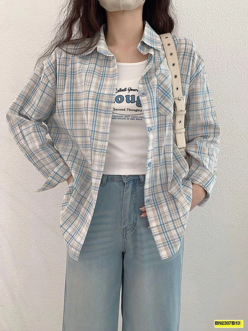 ÁO SƠ MI CARO DÁNG RỘNG