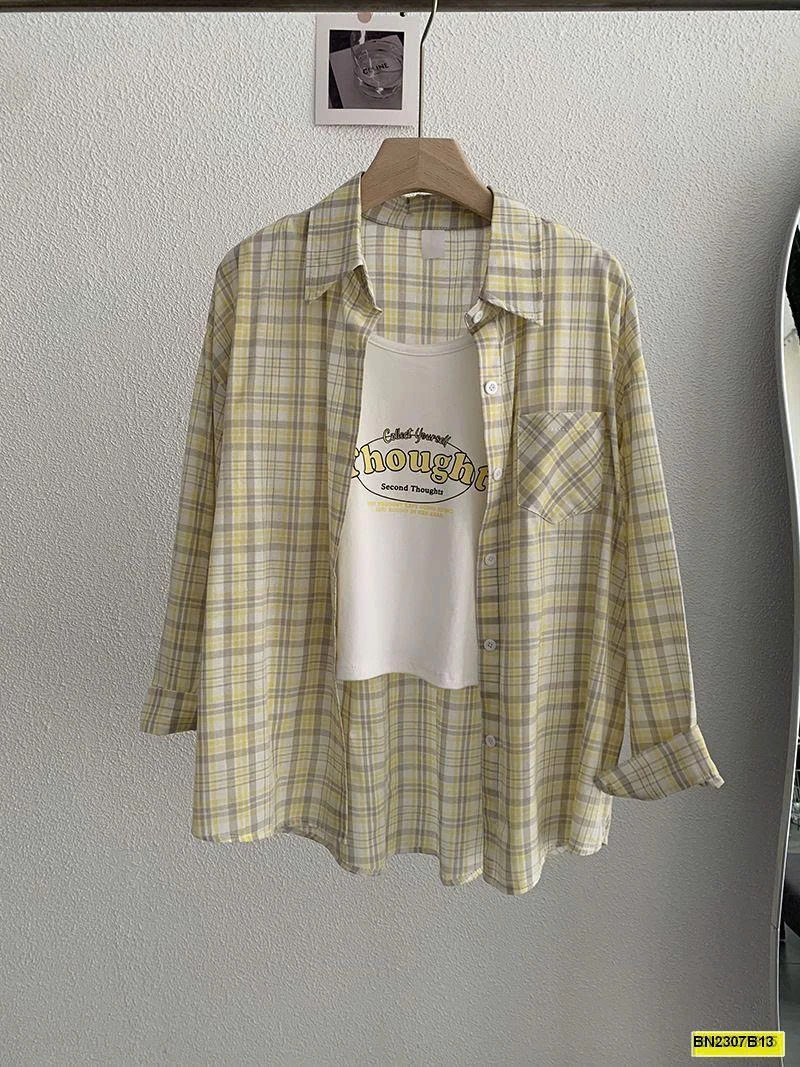 ÁO SƠ MI CARO DÁNG RỘNG