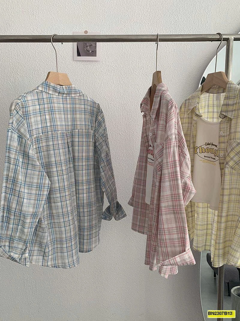 ÁO SƠ MI CARO DÁNG RỘNG