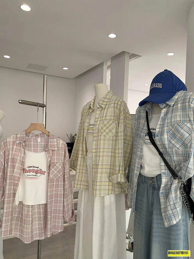 ÁO SƠ MI CARO DÁNG RỘNG