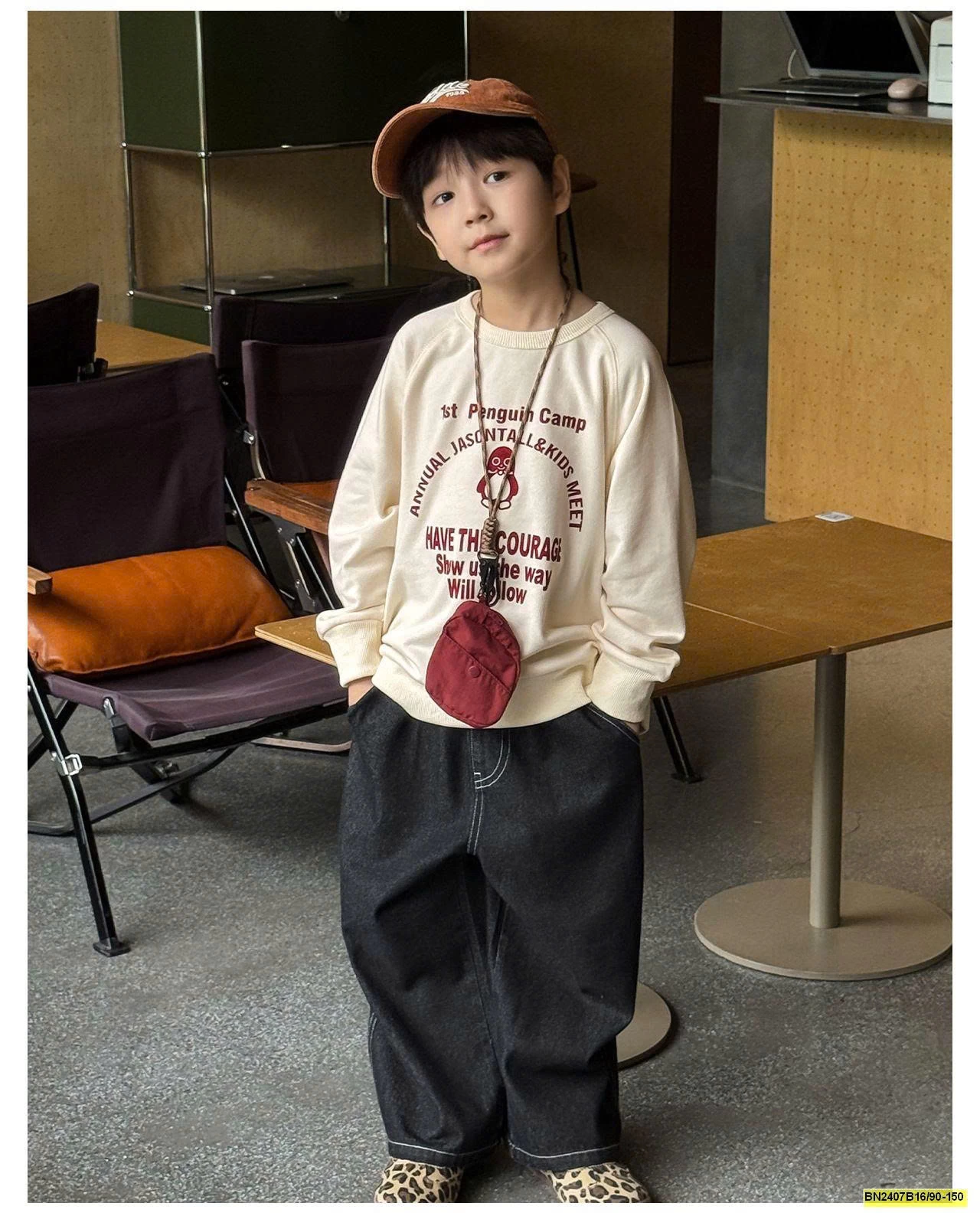 ÁO NỈ IN CHỮ DÀI TAY AOAOKIDS