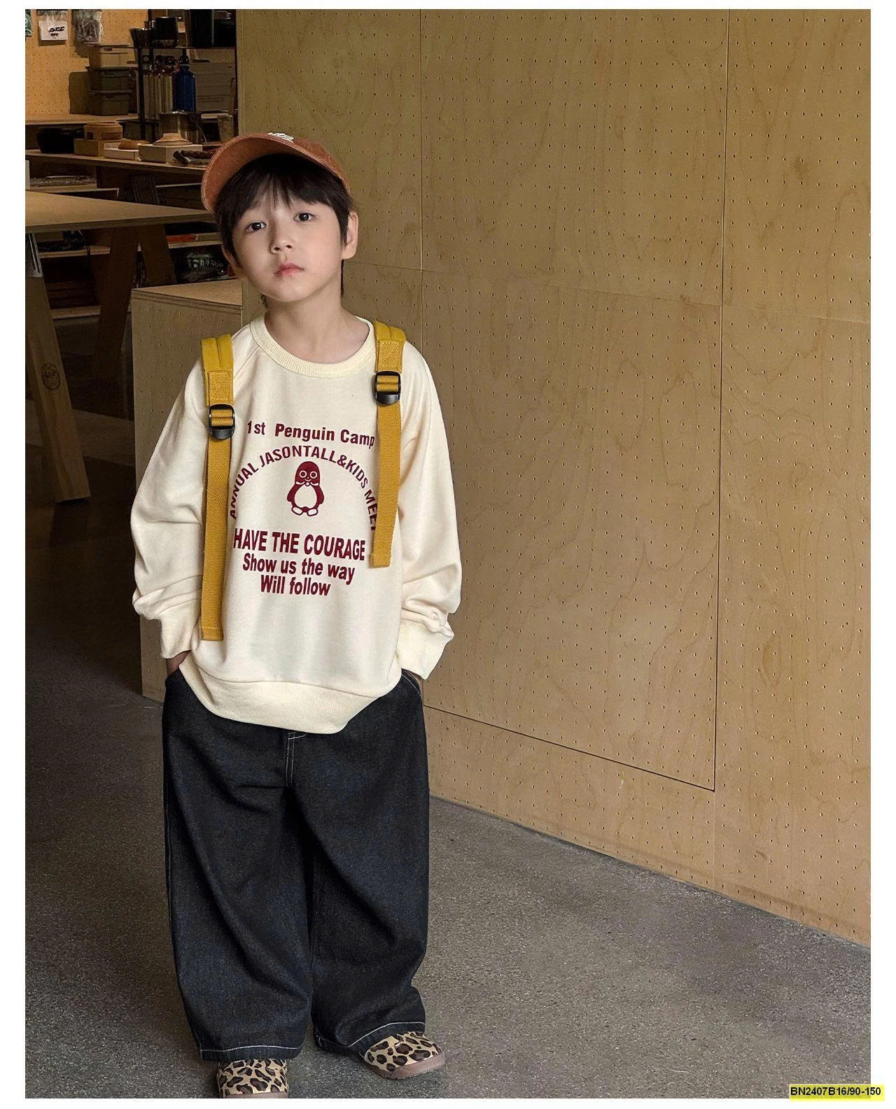 ÁO NỈ IN CHỮ DÀI TAY AOAOKIDS