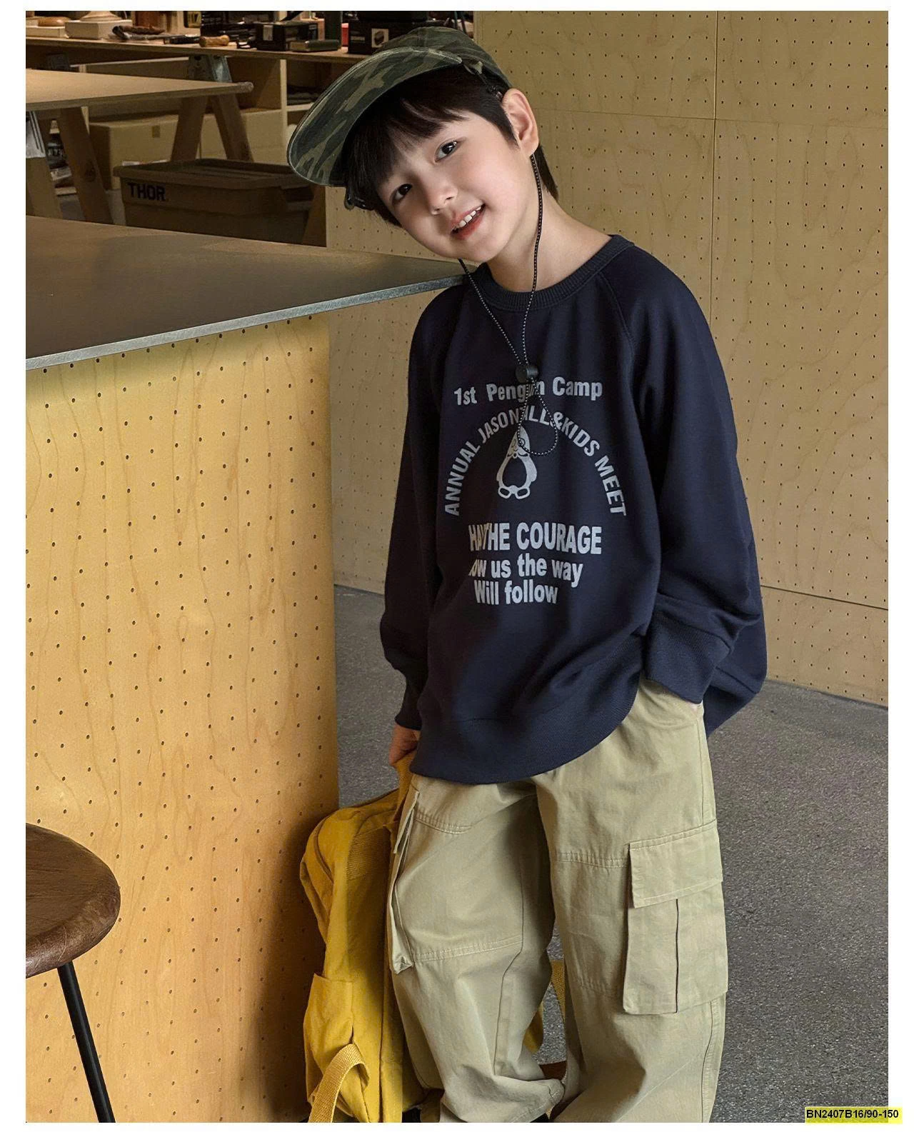 ÁO NỈ IN CHỮ DÀI TAY AOAOKIDS