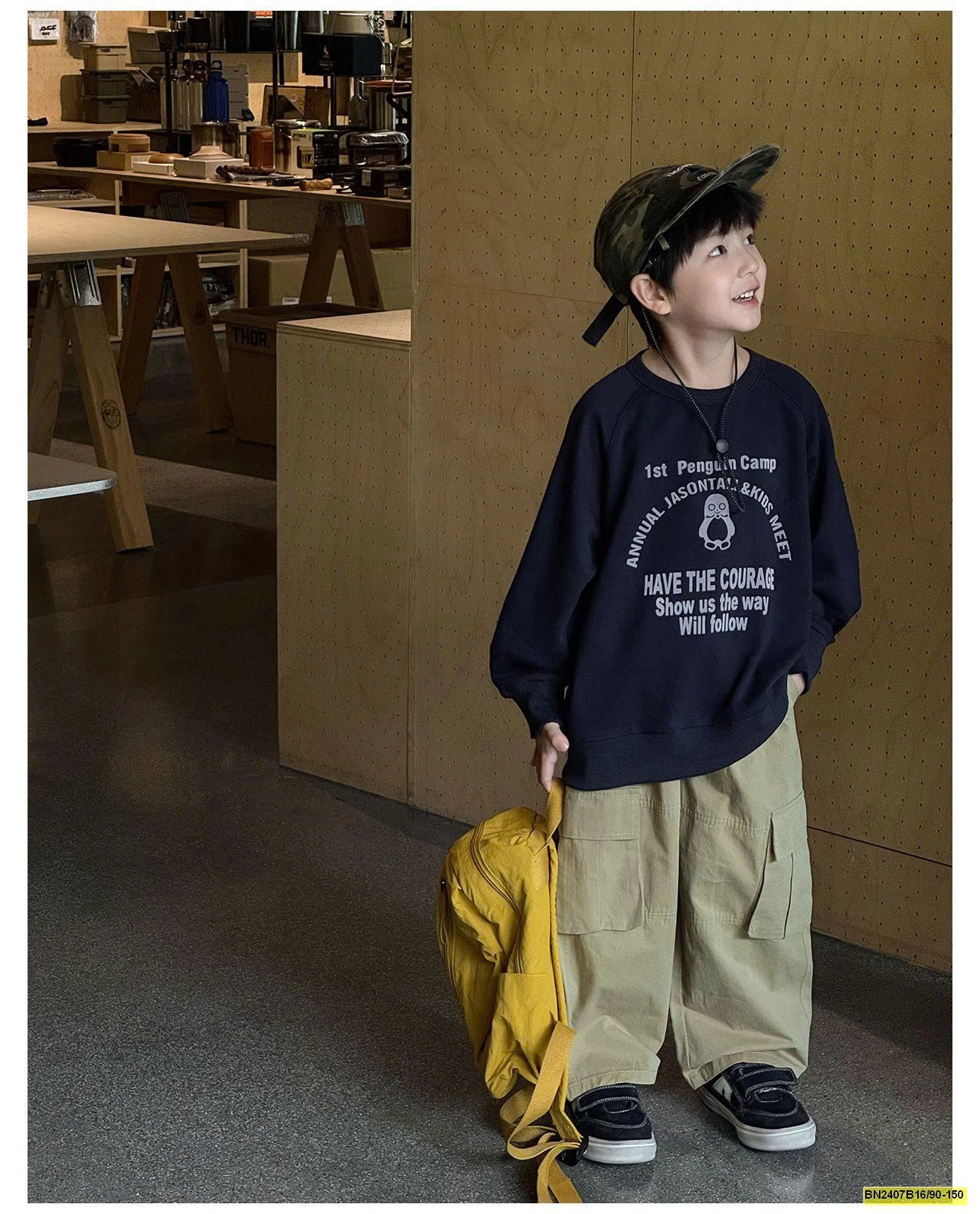 ÁO NỈ IN CHỮ DÀI TAY AOAOKIDS