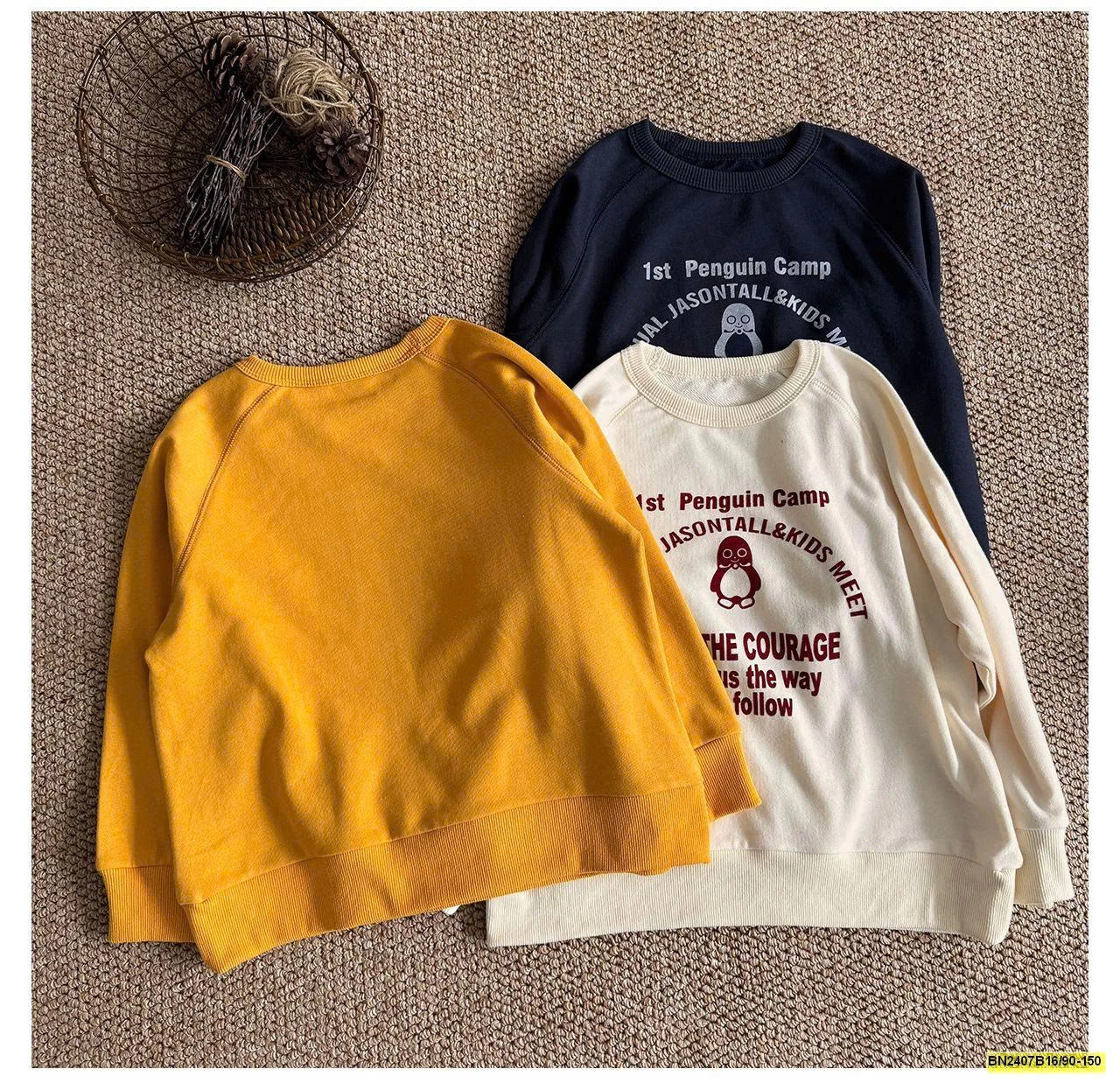 ÁO NỈ IN CHỮ DÀI TAY AOAOKIDS