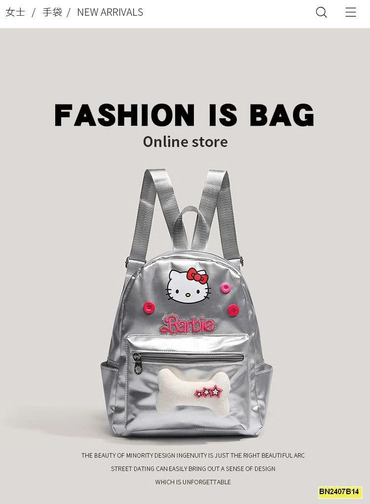 BALO THỜI TRANG KITTY BẠC MÀU