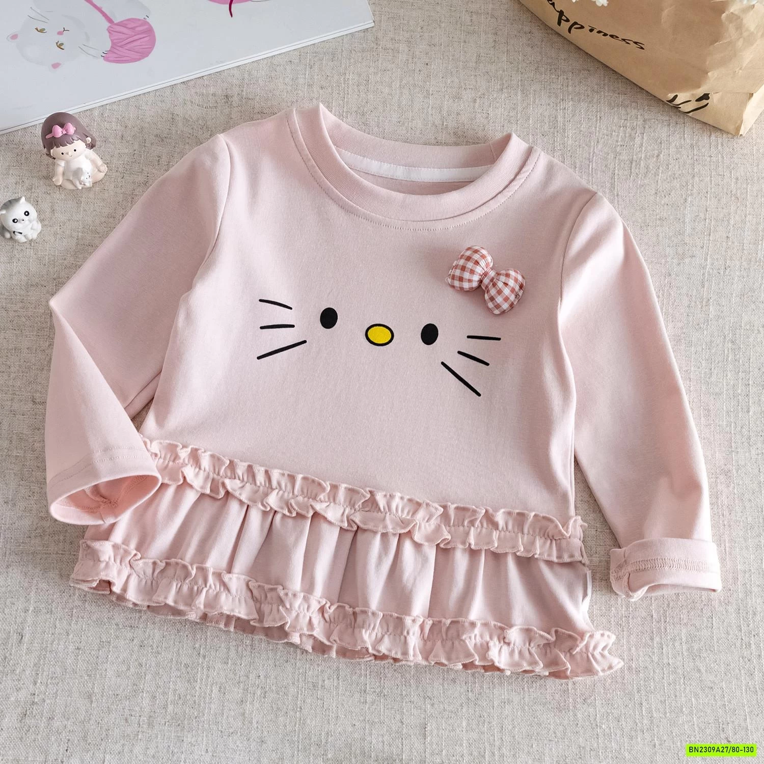 ÁO THUN VIỀN BÈO KITTY