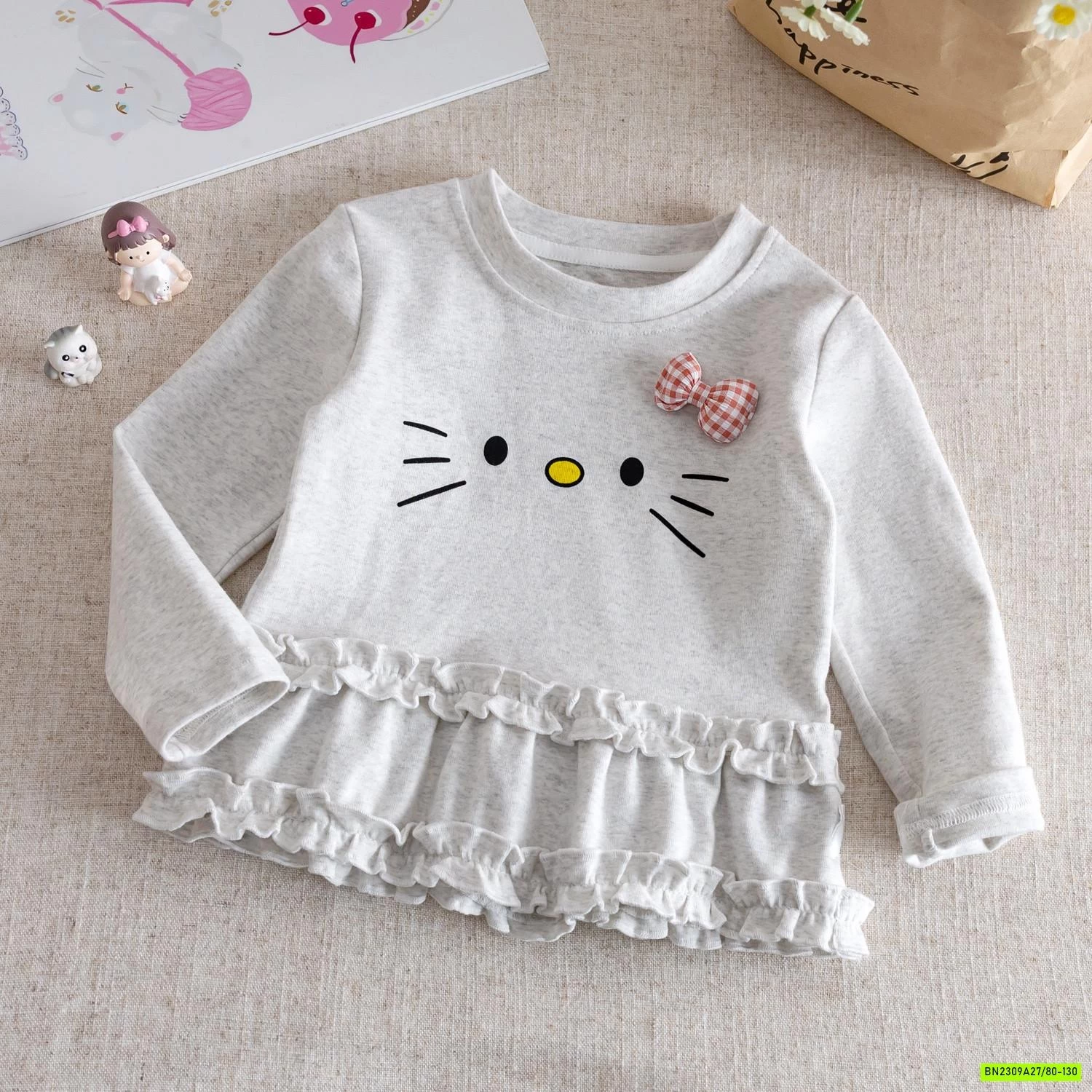 ÁO THUN VIỀN BÈO KITTY